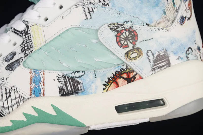 All Categories Air Jordan Jordan Series Basketball Shoes Air Jordan 5 Air Jordan 5 Retro "Wings" AJ5 Joe 5 Emerald Green Wings Graffiti 3M Luminous AV2405-900
